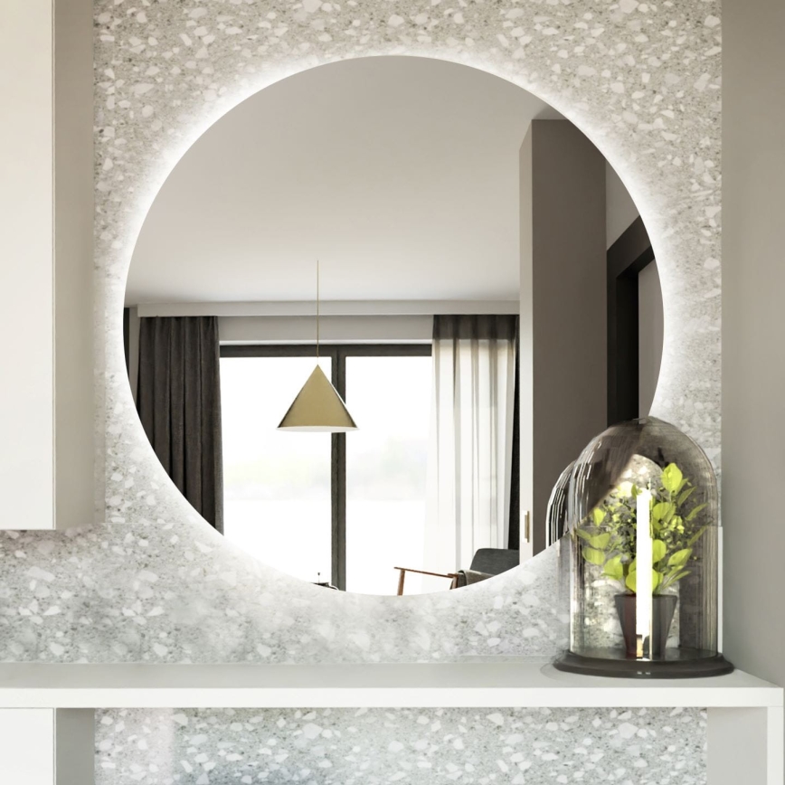 Baltica Design - Lustro ścienne do łazienki z podświetleniem BRIGHT LED/15W/230V 6500K Ø 70 cm IP65