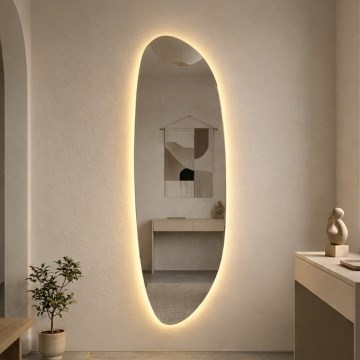 Baltica Design - Ścienne lustro łazienkowe z podświetleniem STONE FLUID LED/15W/230V 2700K 155x50 cm IP65