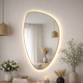 Baltica Design - Ścienne lustro łazienkowe z podświetleniem STONE FLUID LED/15W/230V 2700K 92x55 cm IP65 złote