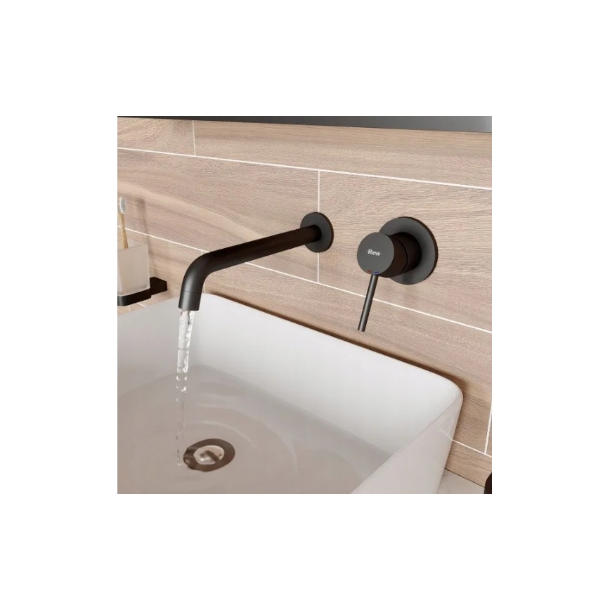BAT-B0969 - Bateria umywalkowa do montażu podtynkowego LUNGO czarny mat