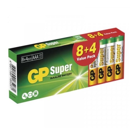 Bateria alkaliczna 12 sztuk AAA GP SUPER 1,5V