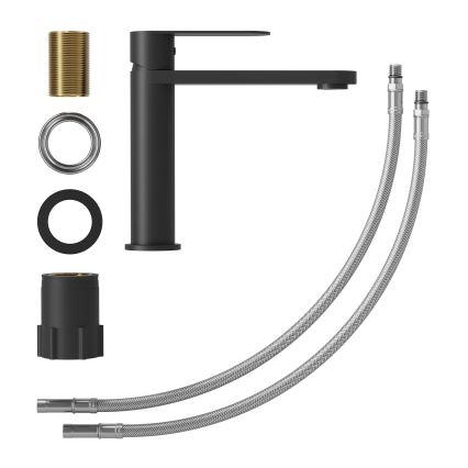 Bateria umywalkowa TARNBY 17,3 cm matowa czarna