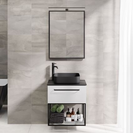 BATH DELUXE 01-060-05-02-00 - Łazienkowe lustro BORGSTED 60x80 cm czarny