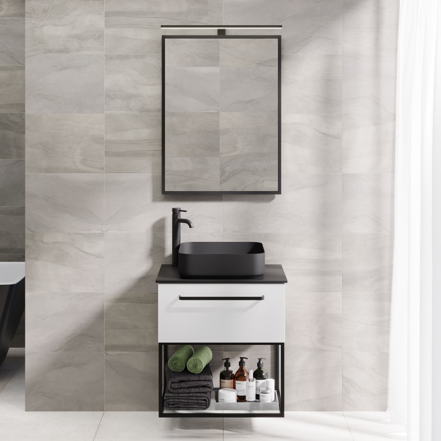 BATH DELUXE 01-060-05-02-00 - Łazienkowe lustro BORGSTED 60x80 cm czarny