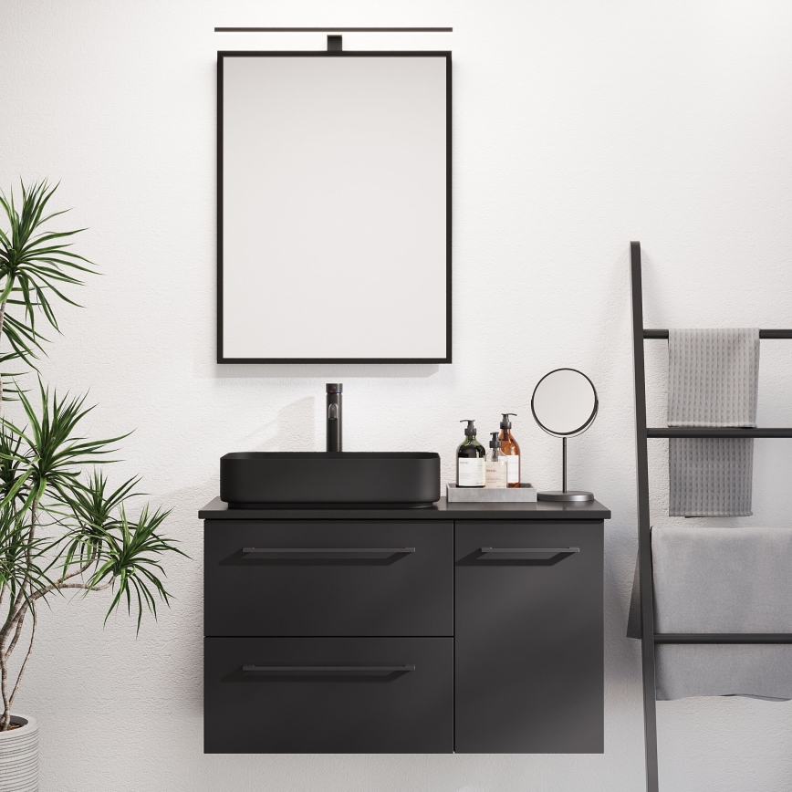 BATH DELUXE 01-060-05-02-00 - Łazienkowe lustro BORGSTED 60x80 cm czarny