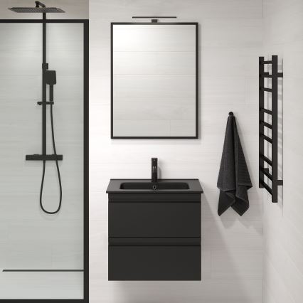 BATH DELUXE 01-060-05-02-00 - Łazienkowe lustro BORGSTED 60x80 cm czarny