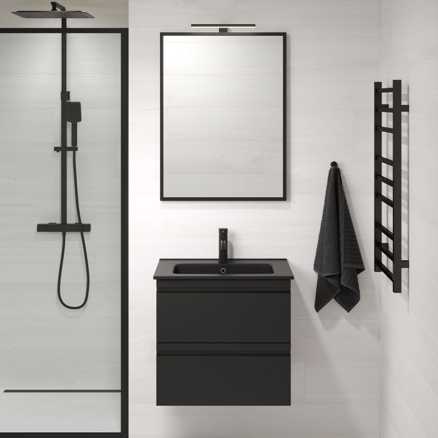 BATH DELUXE 01-060-05-02-00 - Łazienkowe lustro BORGSTED 60x80 cm czarny