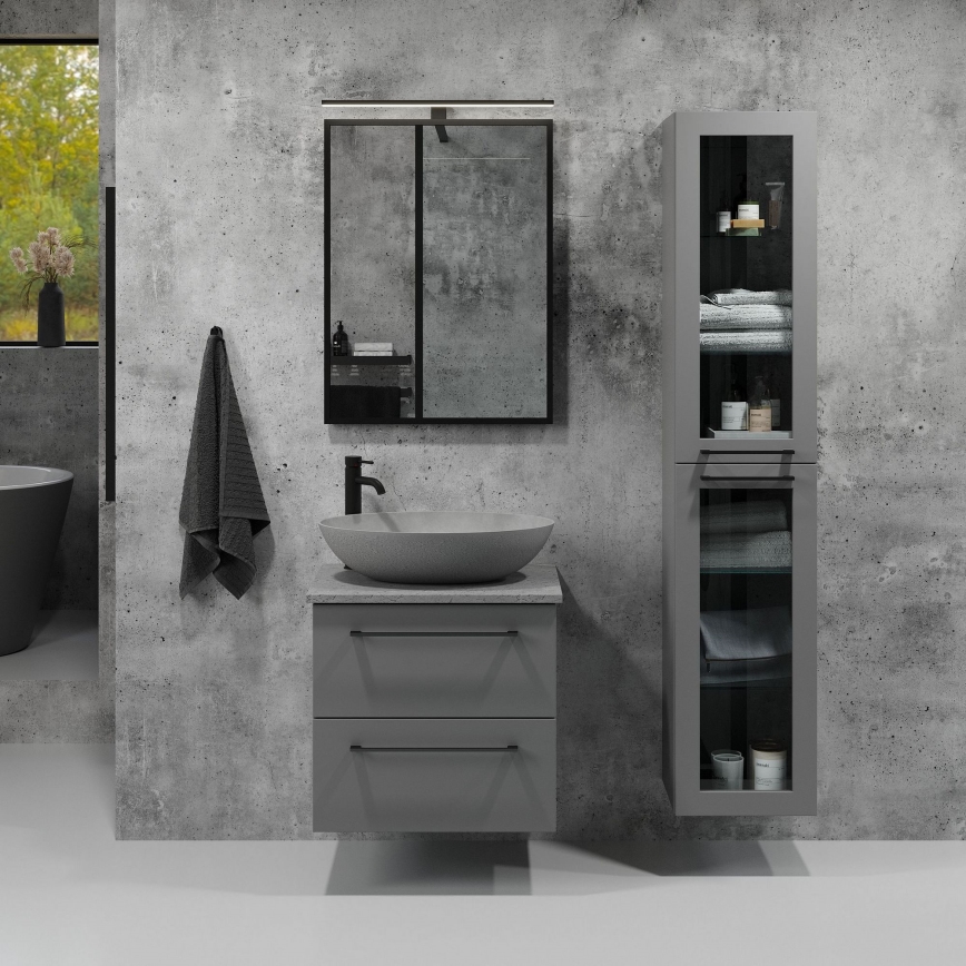 BATH DELUXE 01-060-05-02-00 - Łazienkowe lustro BORGSTED 60x80 cm czarny