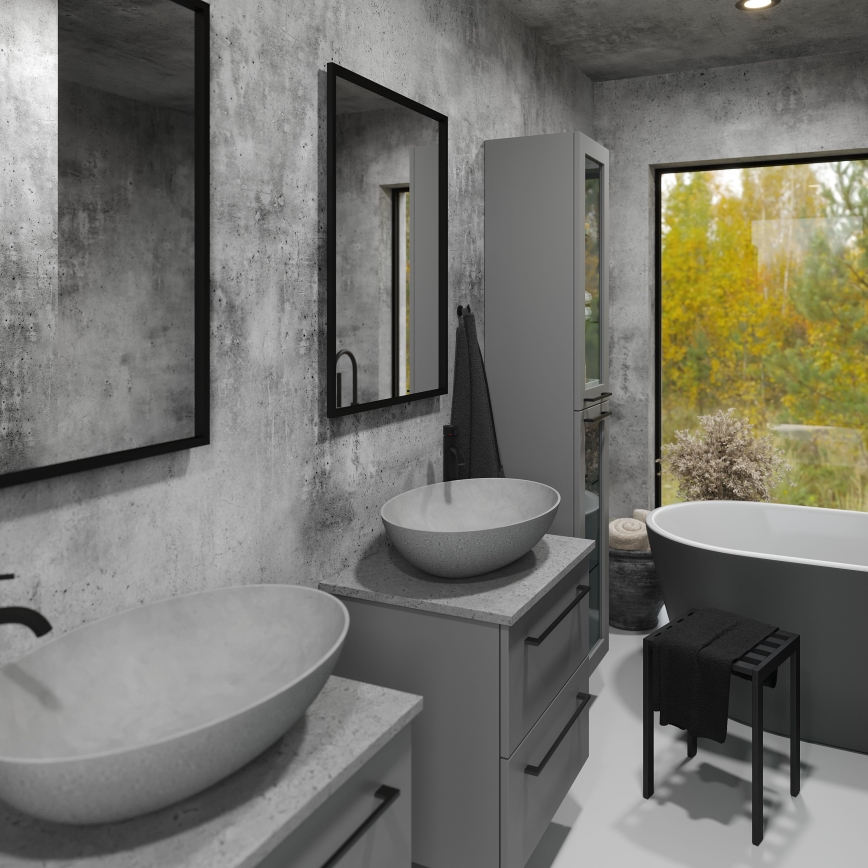 BATH DELUXE 01-060-05-02-00 - Łazienkowe lustro BORGSTED 60x80 cm czarny