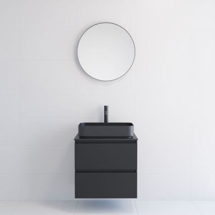 BATH DELUXE 01-060-09-02-00 - Łazienkowe lustro BORGSTED śr. 60 cm czarny