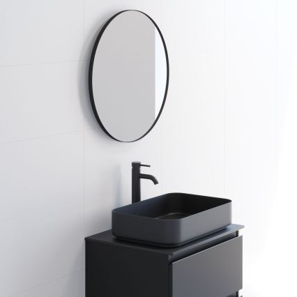 BATH DELUXE 01-060-09-02-00 - Łazienkowe lustro BORGSTED śr. 60 cm czarny