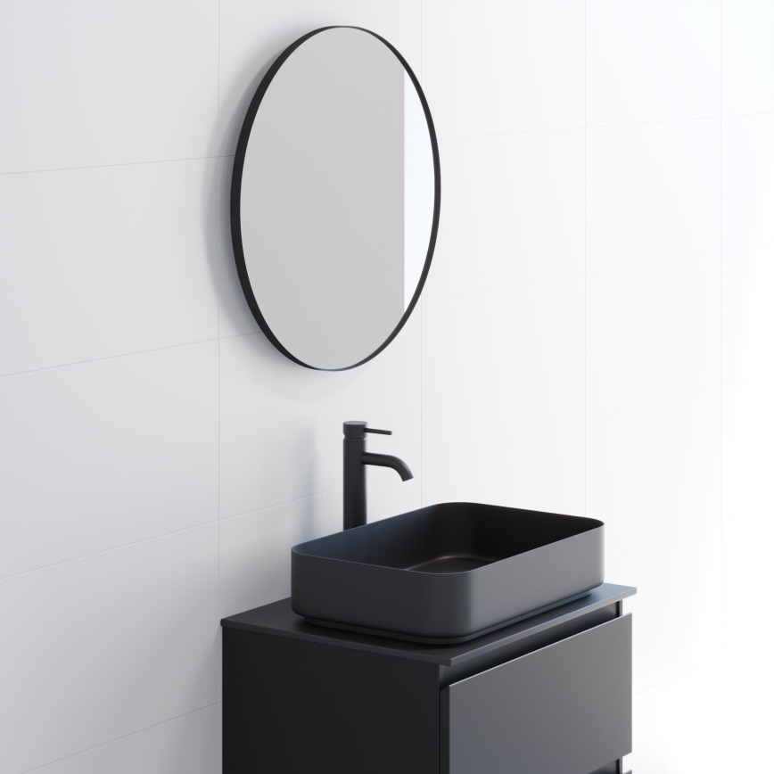 BATH DELUXE 01-060-09-02-00 - Łazienkowe lustro BORGSTED śr. 60 cm czarny
