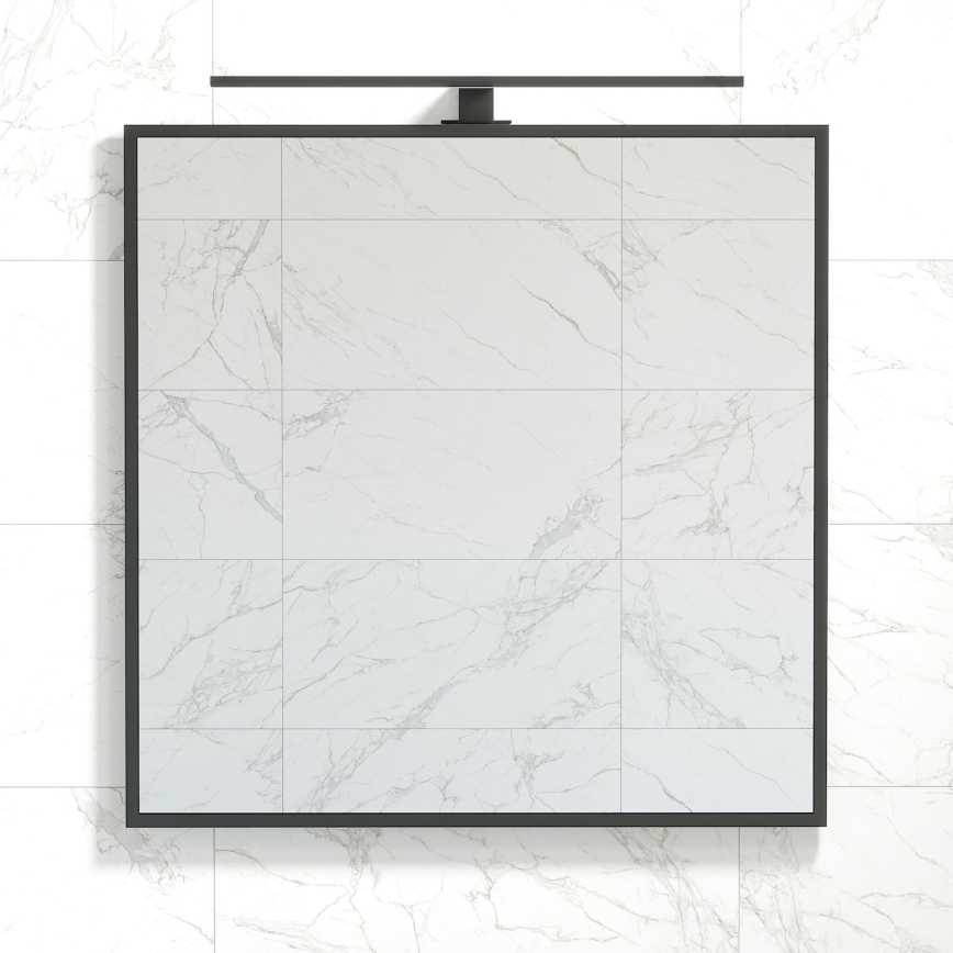 BATH DELUXE 01-080-05-02-00 - Łazienkowe lustro BORGSTED 80x80 cm czarny