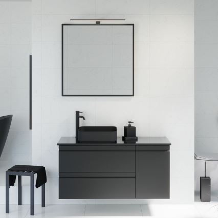 BATH DELUXE 01-080-05-02-00 - Łazienkowe lustro BORGSTED 80x80 cm czarny