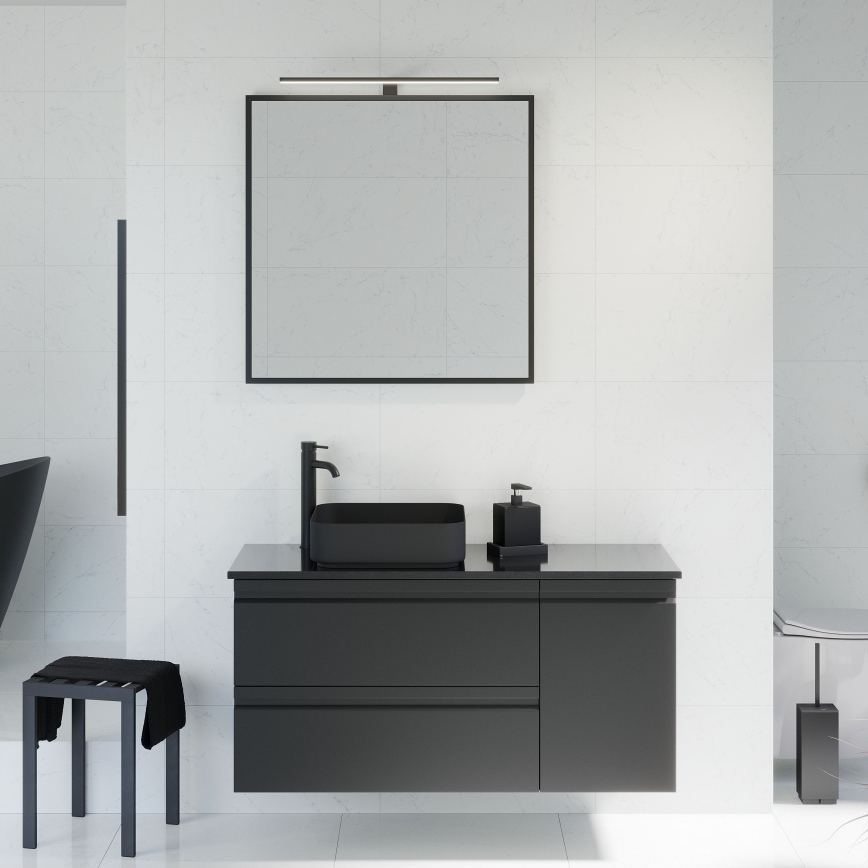 BATH DELUXE 01-080-05-02-00 - Łazienkowe lustro BORGSTED 80x80 cm czarny