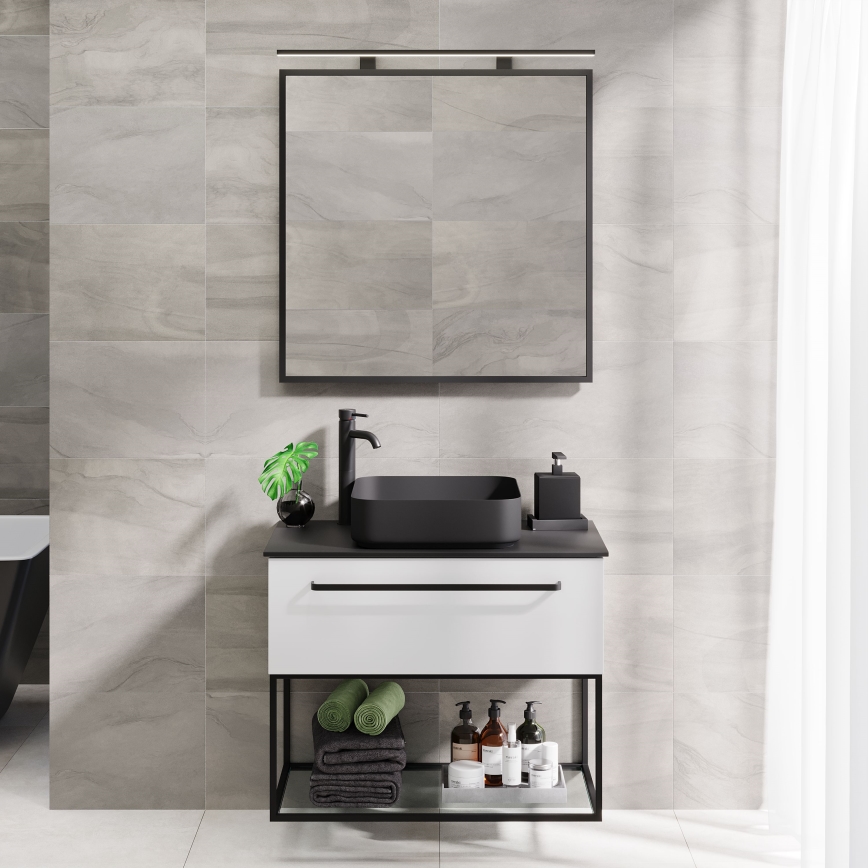 BATH DELUXE 01-080-05-02-00 - Łazienkowe lustro BORGSTED 80x80 cm czarny