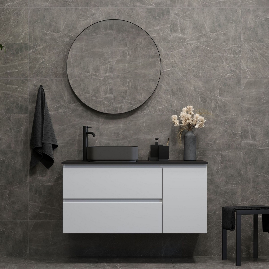 BATH DELUXE 01-080-09-02-00 - Łazienkowe lustro BORGSTED śr. 80 cm czarny