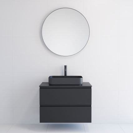 BATH DELUXE 01-080-09-02-00 - Łazienkowe lustro BORGSTED śr. 80 cm czarny