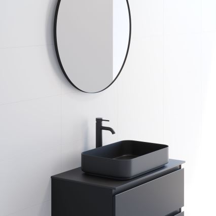 BATH DELUXE 01-080-09-02-00 - Łazienkowe lustro BORGSTED śr. 80 cm czarny