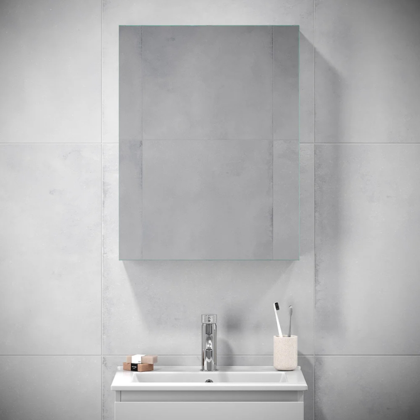 BATH DELUXE 02-050-63-01-01 - Lustrzana szafka łazienkowa KENWOOD 65x50 cm matowy biały
