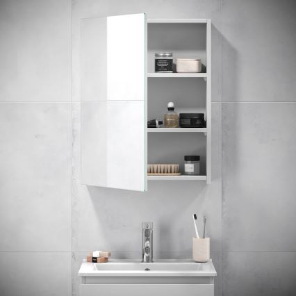 BATH DELUXE 02-050-63-01-01 - Lustrzana szafka łazienkowa KENWOOD 65x50 cm matowy biały