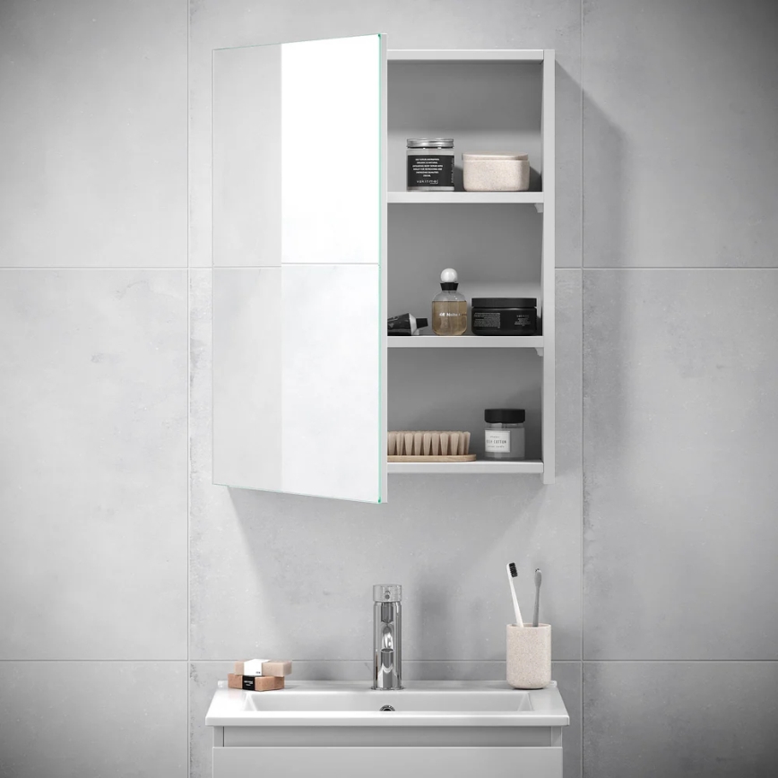BATH DELUXE 02-050-63-01-01 - Lustrzana szafka łazienkowa KENWOOD 65x50 cm matowy biały