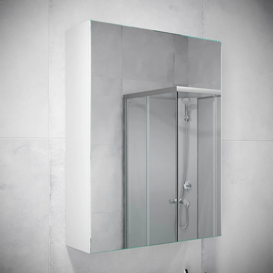 BATH DELUXE 02-050-63-01-01 - Lustrzana szafka łazienkowa KENWOOD 65x50 cm matowy biały
