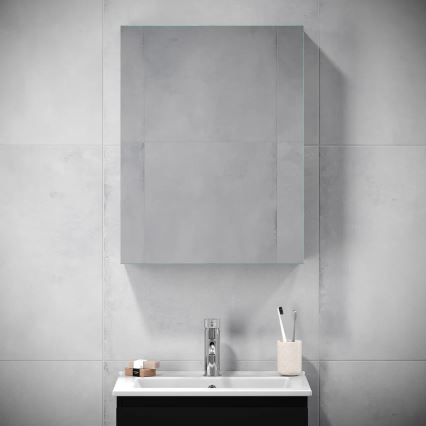 BATH DELUXE 02-050-63-02-01 - Lustrzana szafka łazienkowa KENWOOD 65x50 cm matowy czarny
