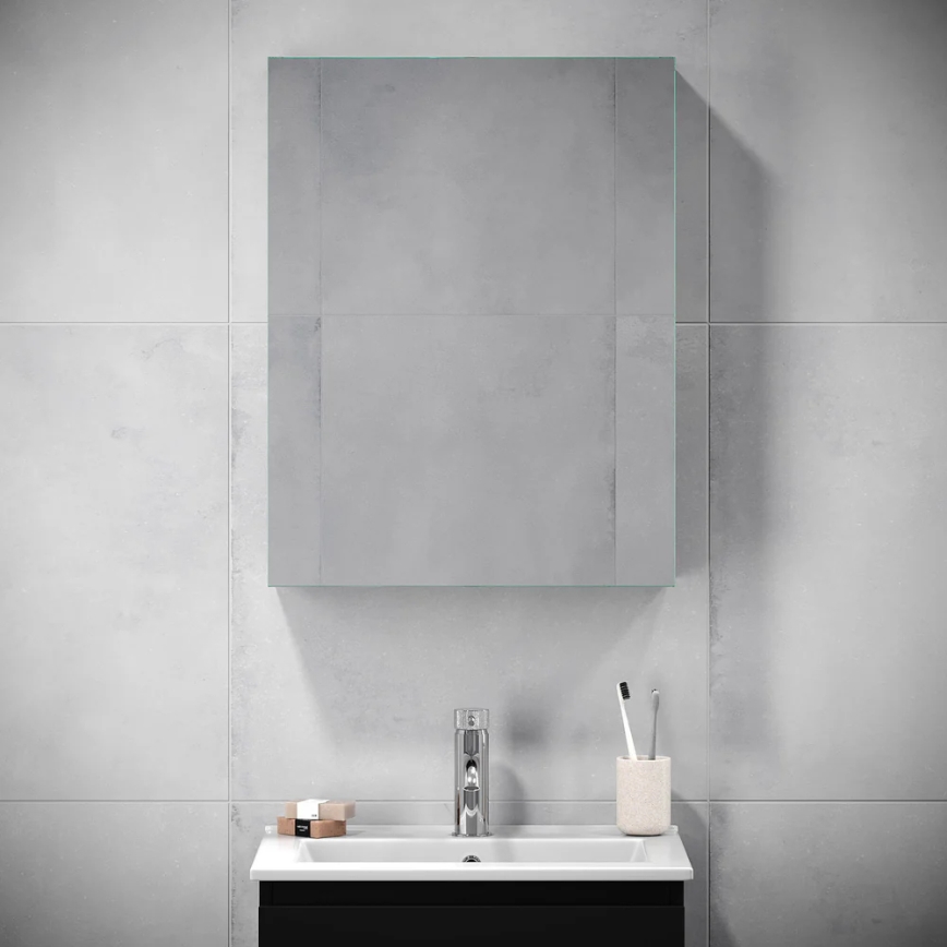 BATH DELUXE 02-050-63-02-01 - Lustrzana szafka łazienkowa KENWOOD 65x50 cm matowy czarny