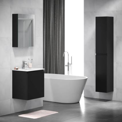 BATH DELUXE 02-050-63-02-01 - Lustrzana szafka łazienkowa KENWOOD 65x50 cm matowy czarny
