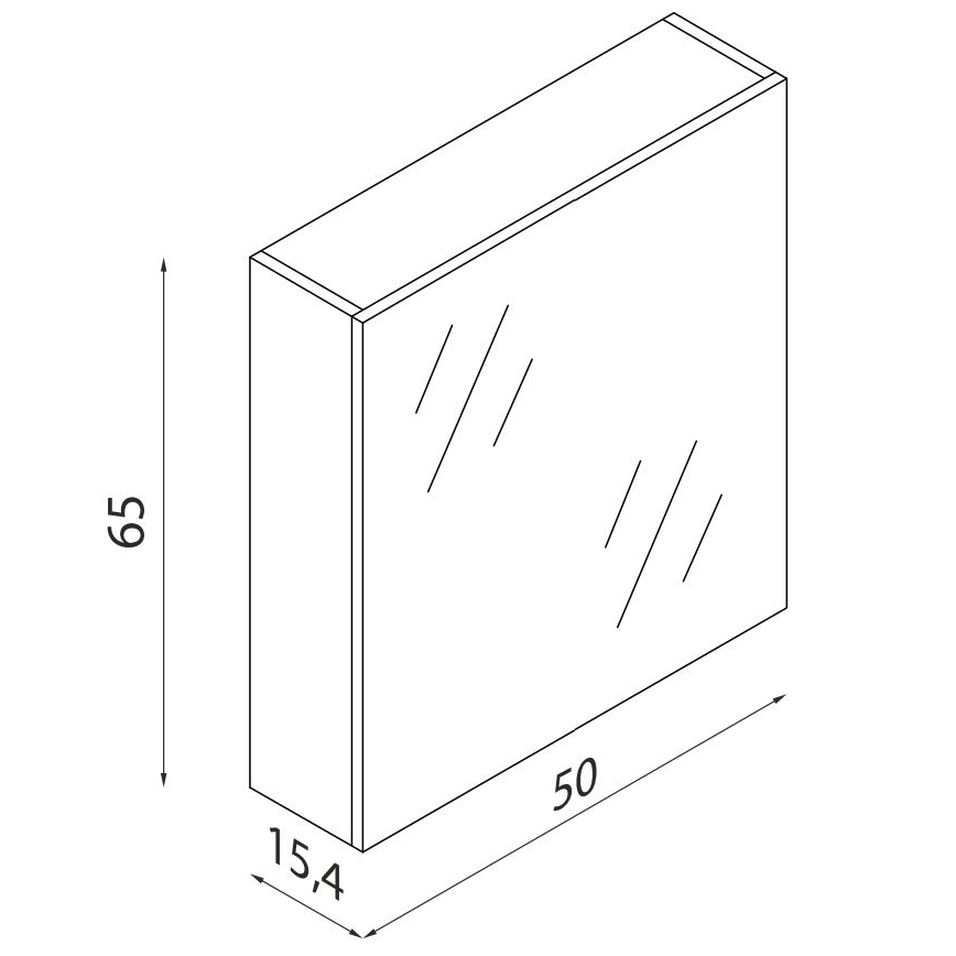 BATH DELUXE 02-050-63-02-01 - Lustrzana szafka łazienkowa KENWOOD 65x50 cm matowy czarny