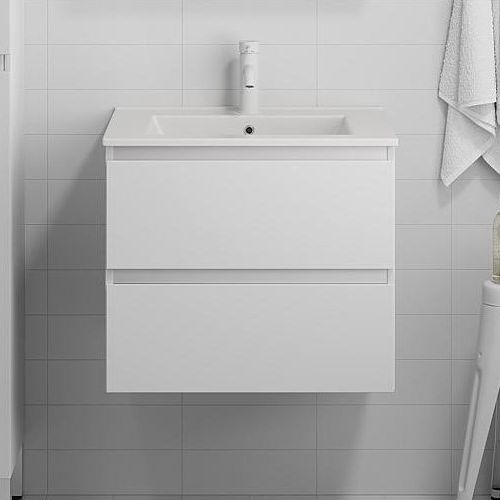 BATH DELUXE 03-060-63-01-01 - Szafka łazienkowa z umywalką KENWOOD 61 cm matowy biały