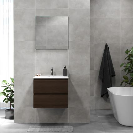 BATH DELUXE 03-060-64-84-01 - Szafka łazienkowa z umywalką KENWOOD 61 cm orzech