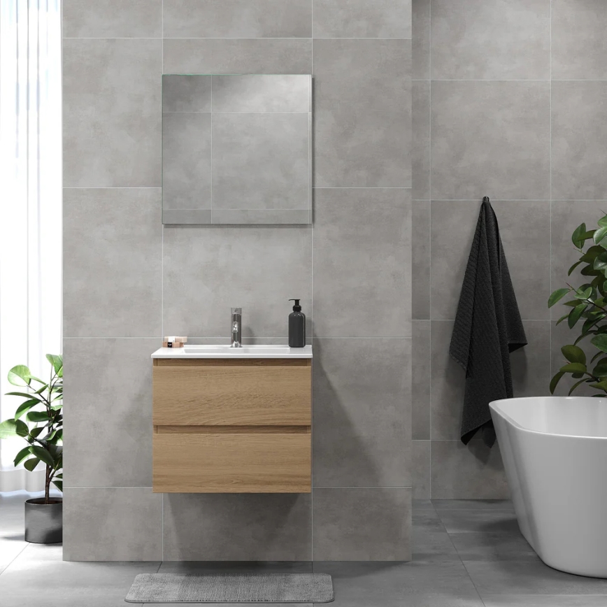 BATH DELUXE 03-060-64-86-01 - Szafka łazienkowa z umywalką KENWOOD 61 cm dąb