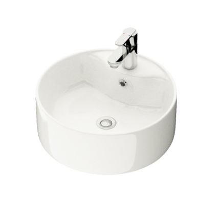 BATH DELUXE 06-038-09-11-00 - Umywalka nablatowa VIKEDAL śr. 38 cm ceramika/biała