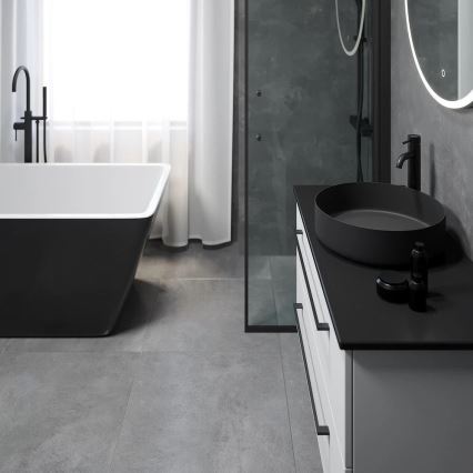 BATH DELUXE 06-040-16-02-00 - Umywalka nablatowa LJORDAL śr. 40 cm stal nierdzewna / czarny mat