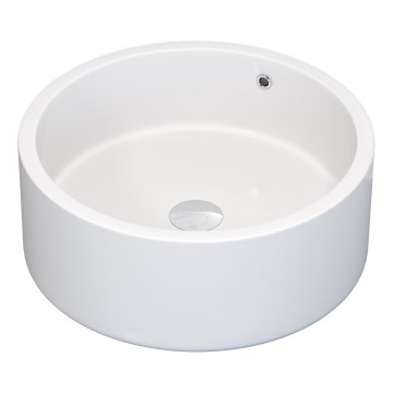 BATH DELUXE 06-041-53-11-00 - Umywalka nablatowa RUNDTOM Ø 41,5 cm ceramika/biały połysk