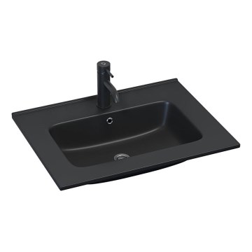 BATH DELUXE 06-060-27-02-00 - Umywalka wpuszczana HYGE 61x46 cm ceramika/czarna