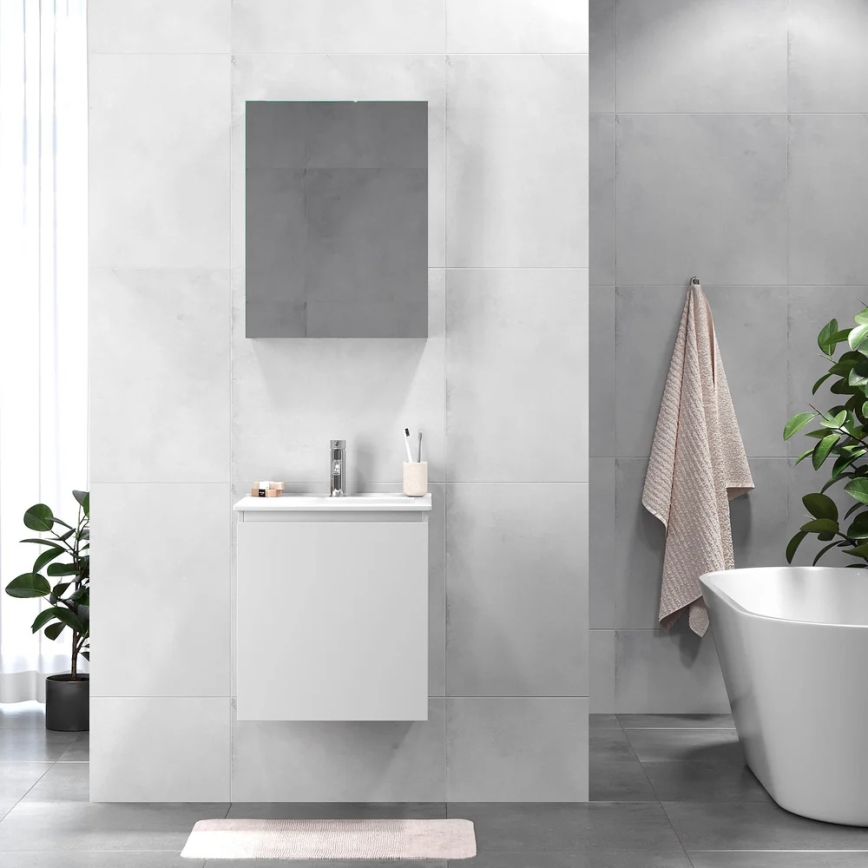 BATH DELUXE 09-050-63-01-01 - Szafka łazienkowa z umywalką KENWOOD 51 cm matowy biały