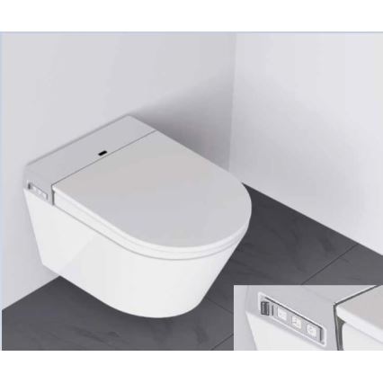 BATH DELUXE 21-040-02-11-00 - Zawieszana toaleta z bidetem i deską sedesową SoftClose TISVILDELEJE 1600W/230V biała + pilot zdalnego sterowania