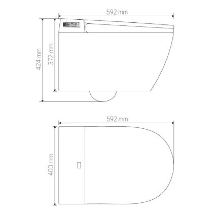 BATH DELUXE 21-040-02-11-00 - Zawieszana toaleta z bidetem i deską sedesową SoftClose TISVILDELEJE 1600W/230V biała + pilot zdalnego sterowania