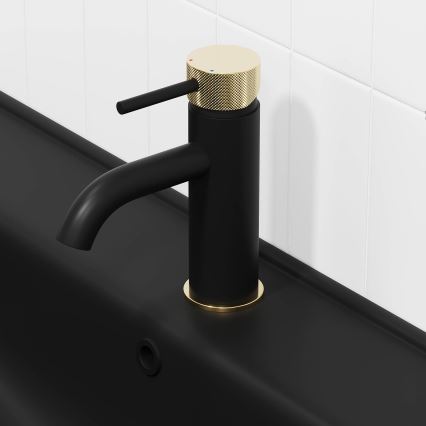BATH DELUXE 28-005-03-72-00 - Kran do umywalki ANHOLT 15,6 cm czarny/mosiądz