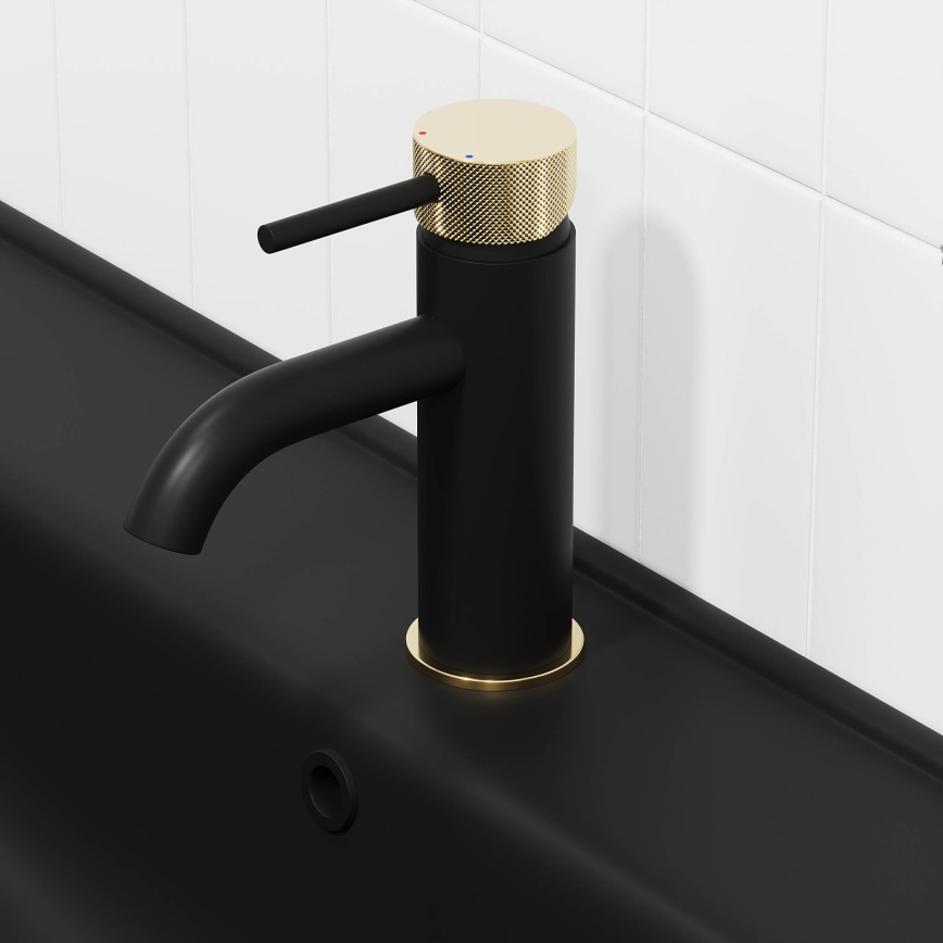 BATH DELUXE 28-005-03-72-00 - Kran do umywalki ANHOLT 15,6 cm czarny/mosiądz