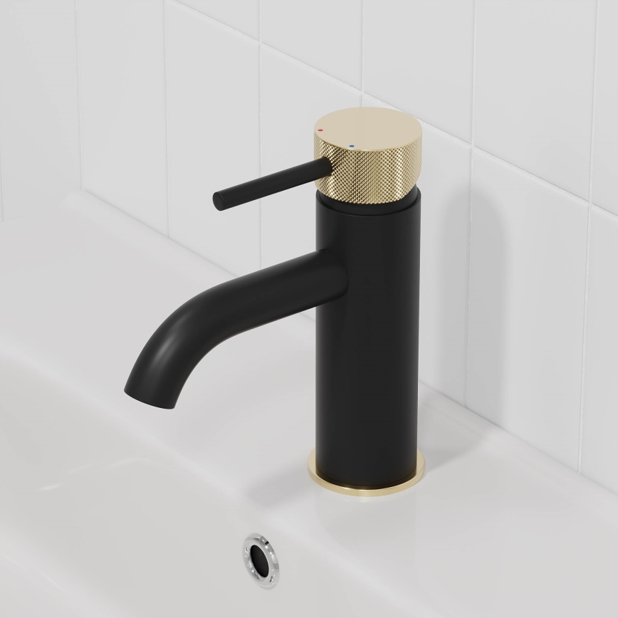 BATH DELUXE 28-005-03-72-00 - Kran do umywalki ANHOLT 15,6 cm czarny/mosiądz