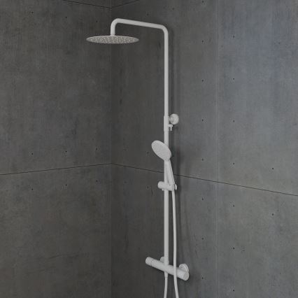 BATH DELUXE 31-120-05-01-00 - Zestaw natryskowy z baterią termostatyczną DRAGOR matowy biały