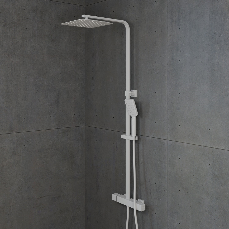 BATH DELUXE 31-120-06-01-00 - Zestaw natryskowy z baterią termostatyczną NAESBY matowy biały