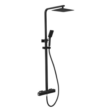 BATH DELUXE 31-120-06-02-00 - Zestaw prysznicowy z baterią termostatyczną NAESBY matowa czarna