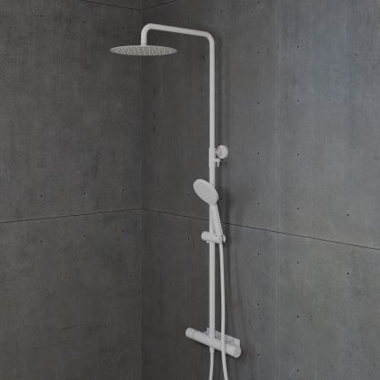 BATH DELUXE 31-120-07-01-00 - Zestaw natryskowy z baterią termostatyczną DRAGOR matowy biały