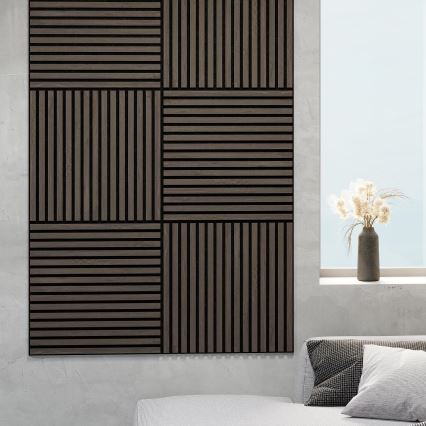 BATH DELUXE 54-060-08-84-12 - ZESTAW 4x Akustyczny panel okładzinowy DANVIKEN 60x60 cm orzech