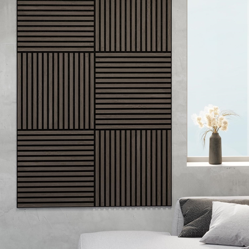 BATH DELUXE 54-060-08-84-12 - ZESTAW 4x Akustyczny panel okładzinowy DANVIKEN 60x60 cm orzech
